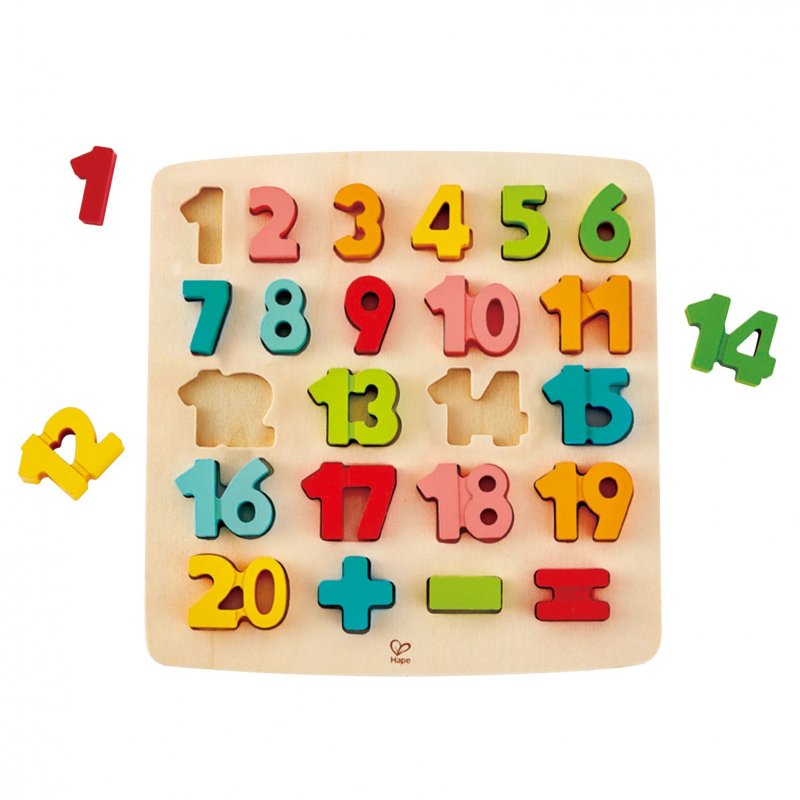 Encaixable matematiques i numeros fins el 20 de Hape