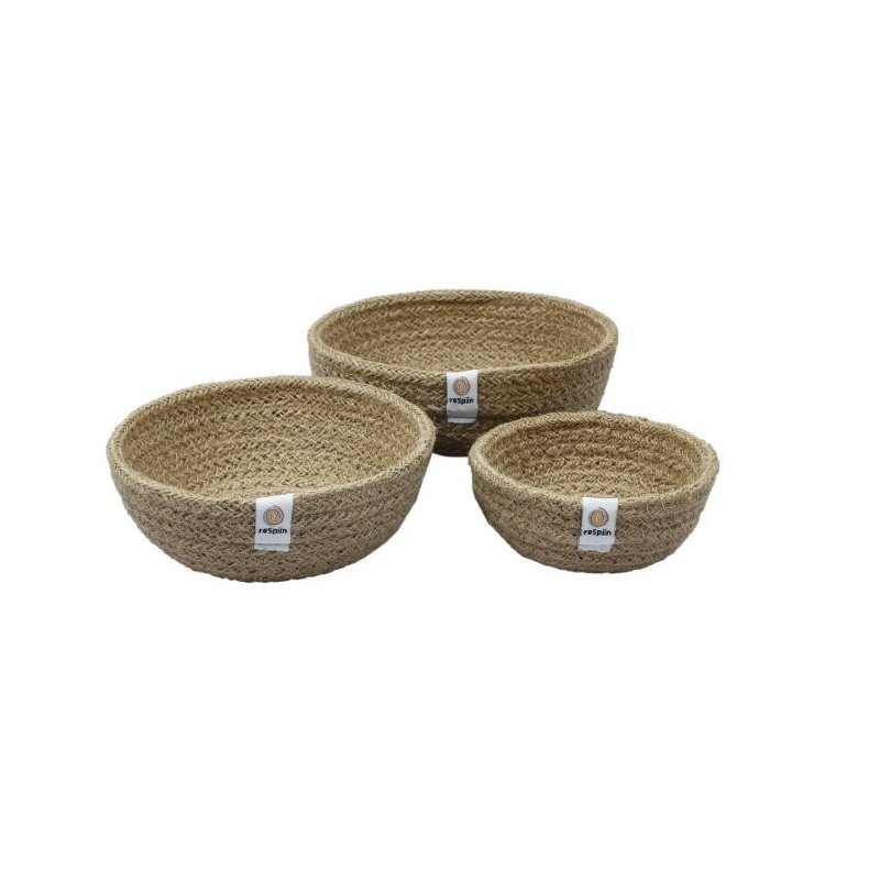 set natural de 3 cestas de yute de Respiin J3366 Respiin