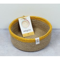 Cistella artesanal petita de jute groga J3589 Respiin 3