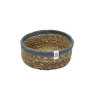Cesta artesanal pequeña natural franja gris