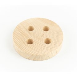 Pieza de madera en forma de botón