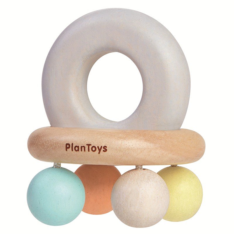 Sonajero de madera colores pastel de Plan Toys