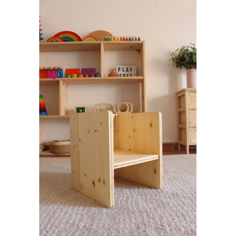 Conjunto Mesa y silla evolutiva infantil de madera - Montessori