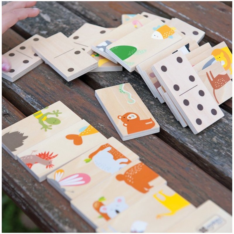 Puzzle de animales y domino de madera