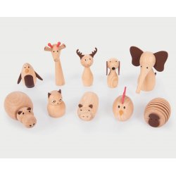 Animals de fusta pegdolls de disseny J3736 Tickit 3