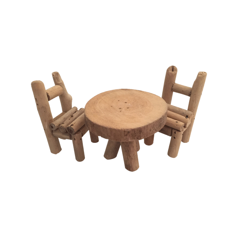 Taula i cadires de fusta natural J3658 Papoose Toys