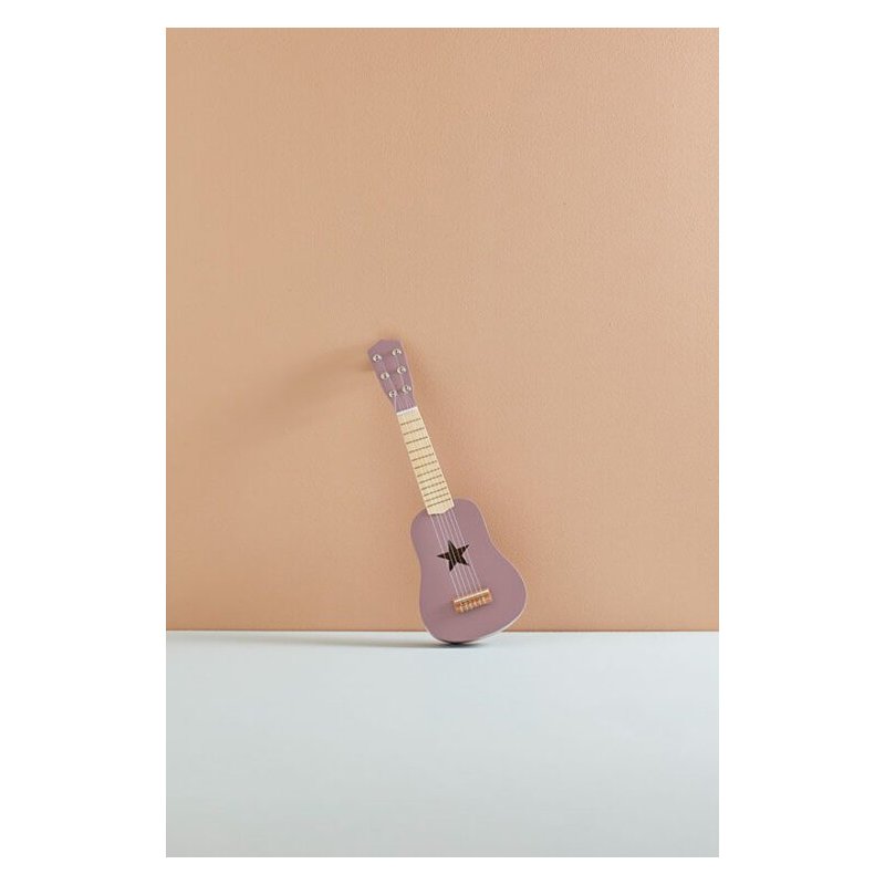 Guitarra de fusta lila amb estrella
