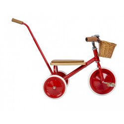 Triciclo rojo retro con palo extensión de Banwood