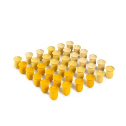 36 tulipans grocs de fusta per mandales J4057 Grapat 2