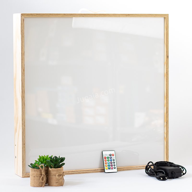 Caja de luz de madera grande cuadrada Caja de luz de madera grande cuadrada J3105 Jugaia