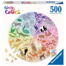 Puzle 500 peces d'animals circular