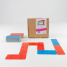 Domino de multiplicaciones rojo y azul