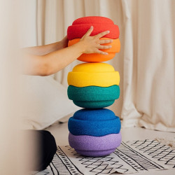 6 plataformas de colores arco iris Stapelstein