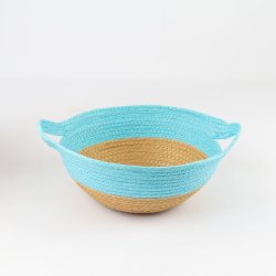 Cesto azul claro de 27 cm con asas J4281-89 Jugaia 2