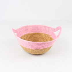Cesto rosa de 27 cm de diametro con asas J4281-89 Jugaia 6