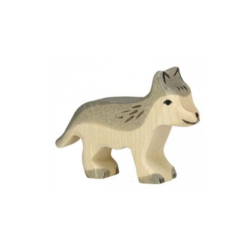 Figura de madera Holztiger Lobo pequeño