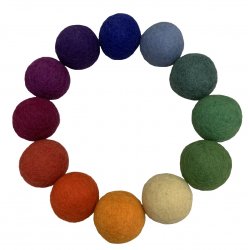 bolas de fieltro de colores