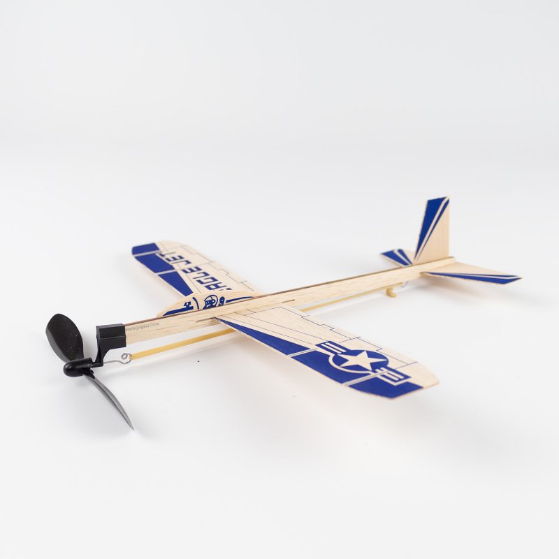 Juguete Avión de madera de color azul