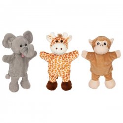 Titelles peluix mono, girafa i elefant