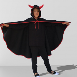 Capa de diablo negra infantil