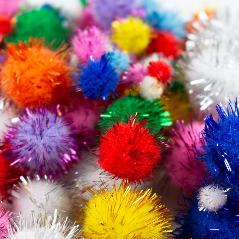 POmpons amb purpurina