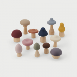 Setas de silicona y madera