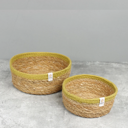 Set de 2 cistelles de jute i algues...