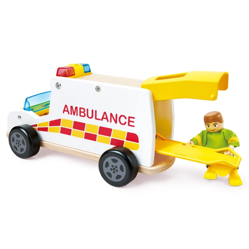Puerta trasera abatible de la Ambulancia de Respuesta Rápida Hape – carga y descarga de pacientes