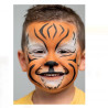 Maquillaje de tigre terminado con el Kit Namaki – textura cremosa de fácil aplicación y retirada