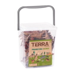 Prehistoric World Terra Battat – galleda amb 24 figures de dinosaures i 34 accessoris prehistòrics a partir de 3 anys
