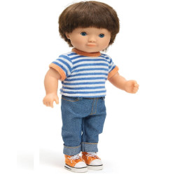 Ninot Lovely Fred Pomea Djeco – ninot de 32 cm amb cos tou i ulls que es tanquen a partir de 3 anys