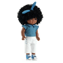 Nina Lovely Janet Pomea Djeco – nina de 32 cm amb espectacular cabell afro que es manté dempeus a partir de 3 anys