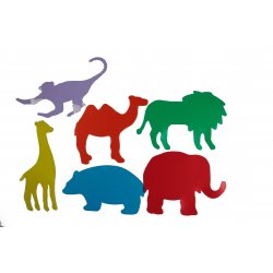 Plantilles d'animals del zoo: lleó, camell, girafa, ...
