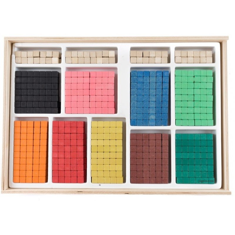 Regletes multibase de fusta de colors i marcat (306 peces)