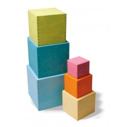 Cubos de madera para apilar color Pastel J2442 Juguetes Grimm's 4