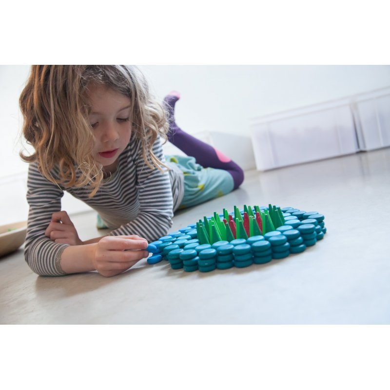 36 petits cercles blaus per a mini móns. Marca Grapat