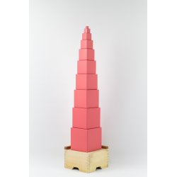 Torre rosa premium + 30 cubs de 1x1x1 cm J2542 Montessori 7