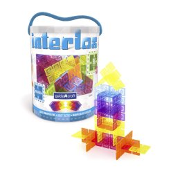 Joc de construcció per a taula de llum. 96 peces quadrades Interlox. Guide Craft. J2704 Guide Craft 6