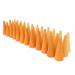36 pequeños conos naranja para mandala. Marca Grapat
