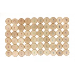 Monedas de madera con los números. Grapat J2749 Grapat 2