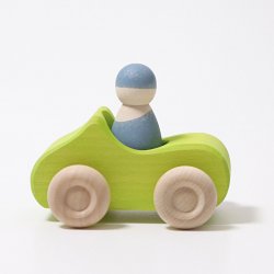 Cotxe de joguina. De fusta. i color verd. Inclou ninot. Grimm's J2759 Juguetes Grimm's 1