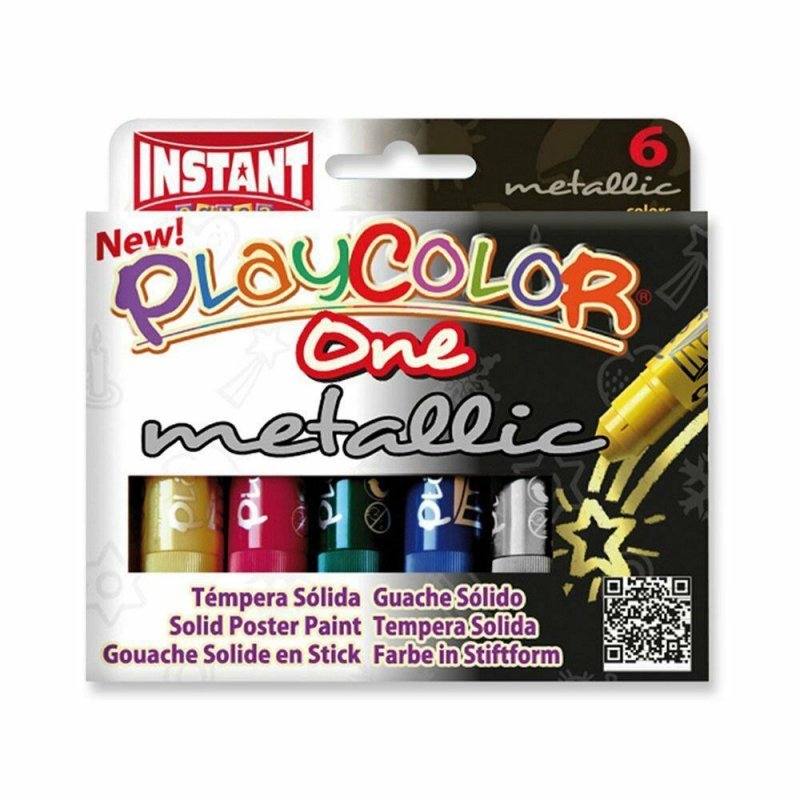 Playcolor Metallic 6 colores - Témpera solida para niños